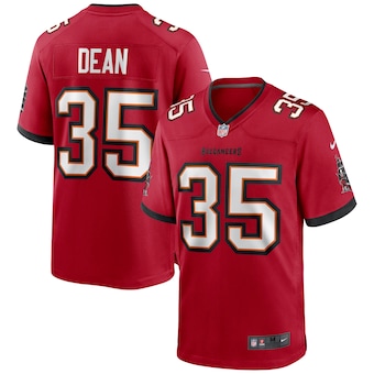 mens nike jamel dean red tampa bay buccaneers game jersey